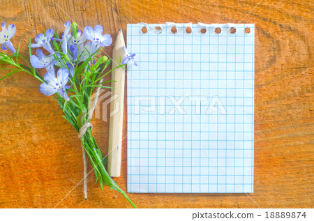 note and flowers 18889874