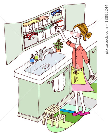 Women to store in the kitchen (with color variation) 18893244