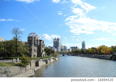 原子彈爆炸圓頂和Motoyasukawa 18894520