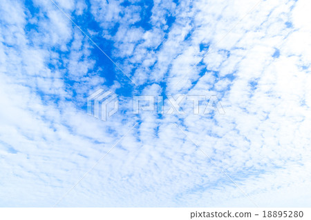 覆蓋高積云云片藍天將軍天空和雲彩白雲秋天天空背景材料雲彩綜合背景 18895280