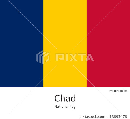 National flag of Chad with correct proportions 18895478