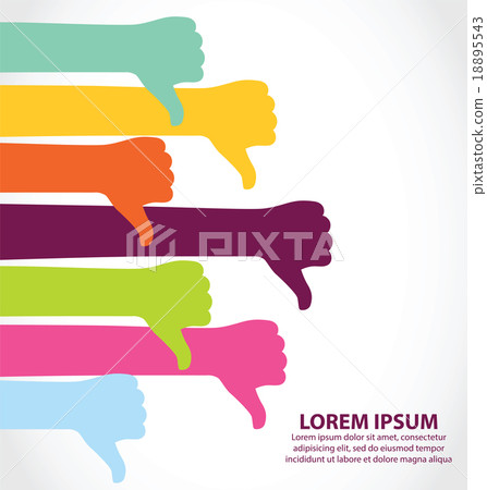 Creative Colorful Thumb Down Symbol Creative Colorful Thumb Down Symbol 18895543