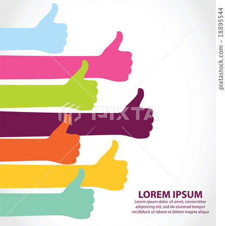 Creative Colorful Thumb Up Symbol 18895544