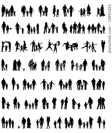 silhouettes of families 18895883
