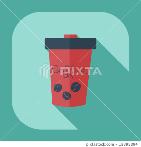 Flat modern design with shadow icon coffee 18895894