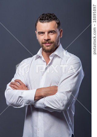 Cheerful bearded businessman is ready to work 18895897
