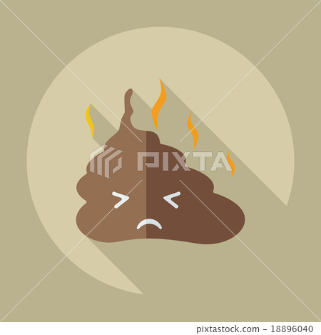 Flat modern design with shadow icons turd, faeces 18896040