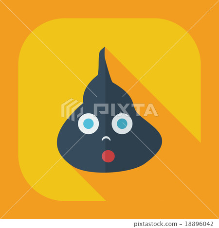 Flat modern design with shadow icons turd, faeces 18896042