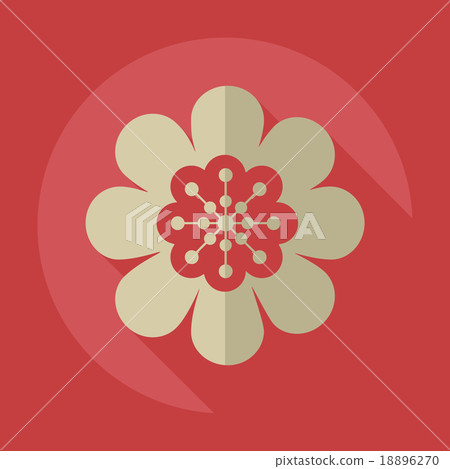 Flat modern design with shadow icon flower - Stock Illustration ...