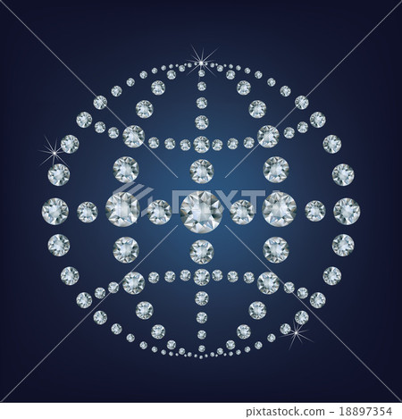Global world icon made a lot of from diamonds Global world icon made a lot of from diamonds 18897354