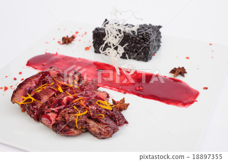 Steak Ribeye on white plate Steak Ribeye on white plate 18897355