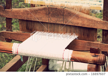 Retro weaving loom taken closeup. 18897607