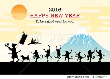 桃太郎和猴子用詞和附件行進 18898035