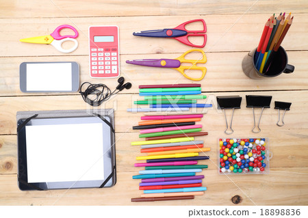 overhead of office table or student table overhead of office table or student table 18898836