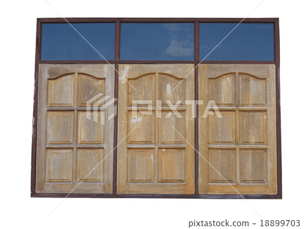 Wooden window on with background Wooden window on with background 18899703
