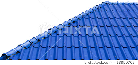 The blue pattern roof texture with sky background The blue pattern roof texture with sky background 18899705