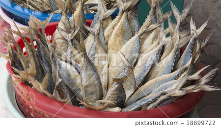 Salted mackerel, dried in a basket. Salted mackerel, dried in a basket. 18899722