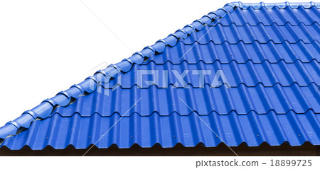 The blue pattern roof texture on white background The blue pattern roof texture on white background 18899725
