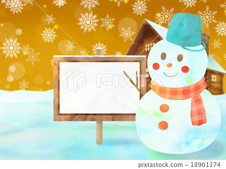 Snowman Background (Horizontal) Yellow b 18901174
