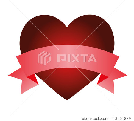 Heart with ribbon isolated object vector - Stock Illustration [18901889 ...