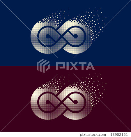 abstract flying pixel eternity emblem 18902161