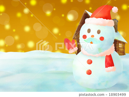 Santa Snowman Background (Horizontal) Yellow c 18903499