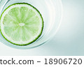 slices of lime in a glass of mineral water 18906720