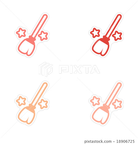 assembly bright stickers witch magic broom with assembly bright stickers witch magic broom with 18906725
