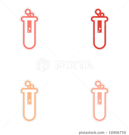 Sticker assembly flasks with liquid on a white Sticker assembly flasks with liquid on a white 18906750