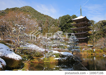 Snow rururikko-ji 5-storied pagoda Snow rururikko-ji 5-storied pagoda 18907186