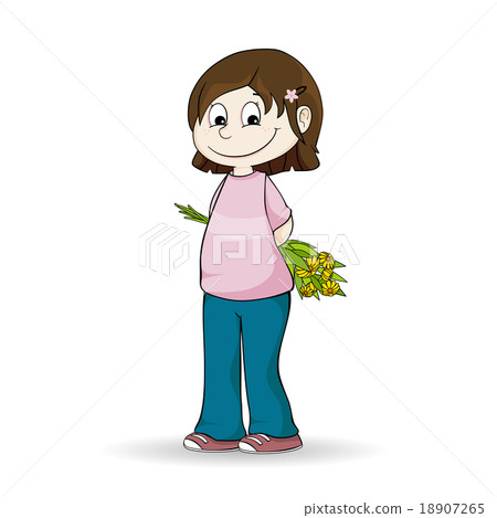 littel girl with flowers 18907265