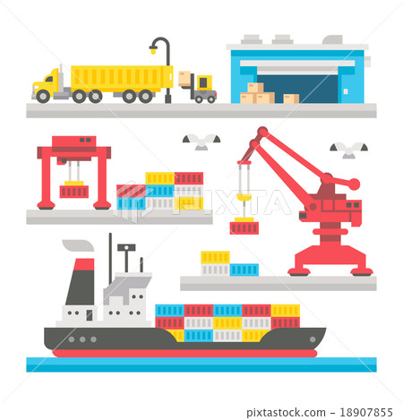 Flat design cargo port equipment 18907855