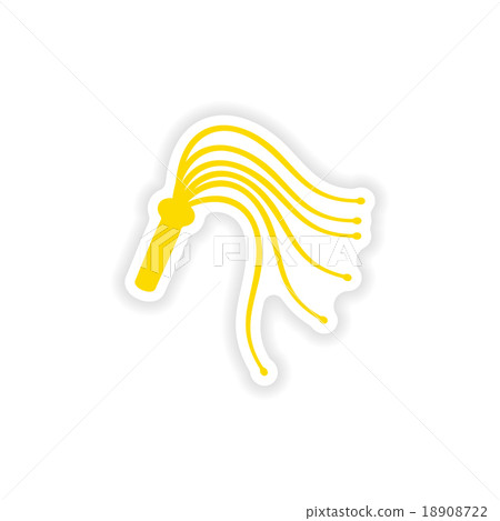 icon sticker realistic design on paper whip icon sticker realistic design on paper whip 18908722