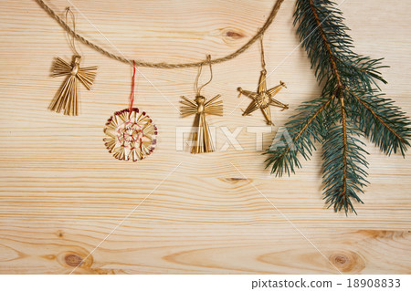 Christmas decorations over wooden background 18908833