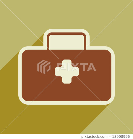 Icon of medical suitcase in flat style 18908996