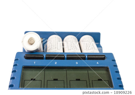 Batteries and chargers Isolated on white 18909226