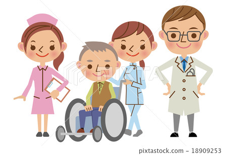 醫務人員和病人形象（醫生，護士，看護人） 18909253