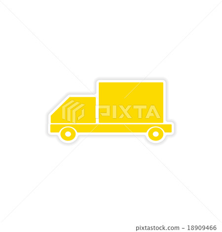 icon sticker realistic design on paper car cargo 18909466