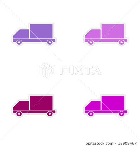 assembly realistic sticker design on paper car 18909467
