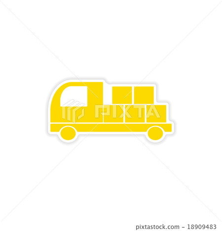 icon sticker realistic design on paper car cargo icon sticker realistic design on paper car cargo 18909483
