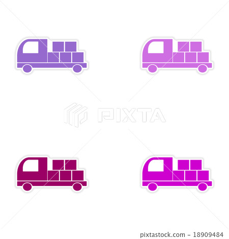assembly realistic sticker design on paper car 18909484