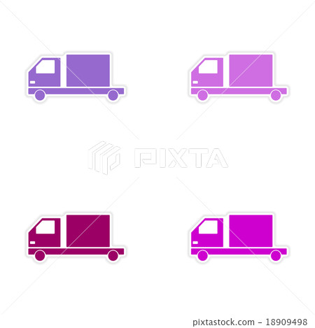 assembly realistic sticker design on paper car 18909498