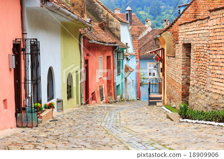 Medieval street view in Sighisoara 18909906