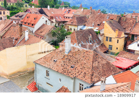 view of Sighisoara from the clock tower, Romania view of Sighisoara from the clock tower, Romania 18909917