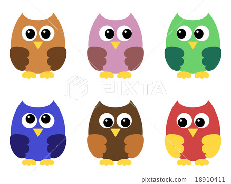 Set of six little owlets 18910411