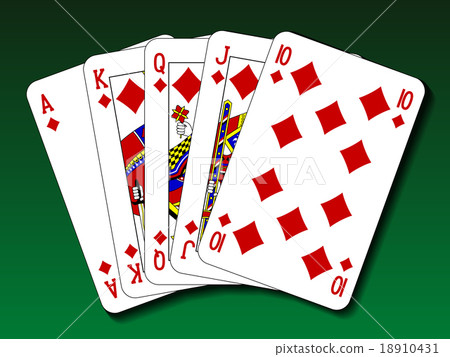 Poker hand - Royal flush diamond 18910431