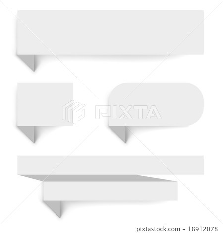Blank paper banners with shadow template 18912078