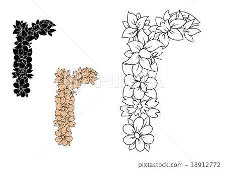 Floral font lowercase letter r Floral font lowercase letter r 18912772