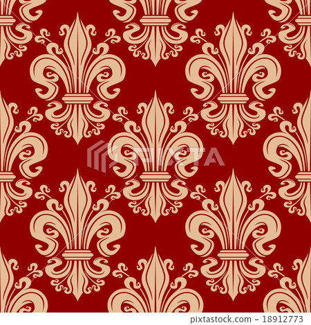 Vintage seamless fleur-de-lis floral pattern 18912773