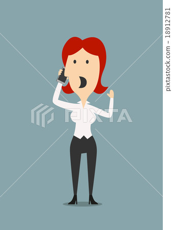 Businesswoman discusses contract on the phone Businesswoman discusses contract on the phone 18912781